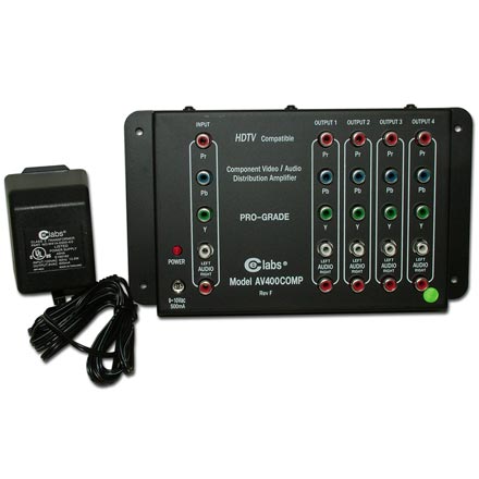 CE Labs 4-Way HDTV/Component AV Distribution Amp 1 in / 4 out CEL1002