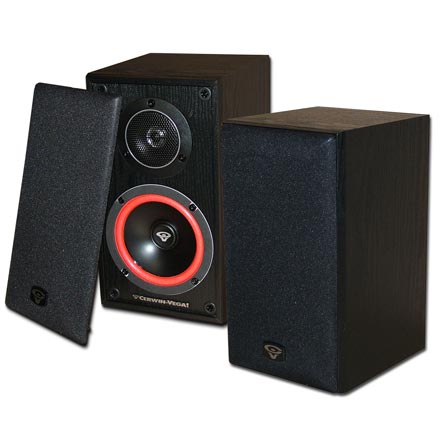 1 Pair Cerwin Vega VE-5M Bookshelf Speakers 125 Watt 2 speakers, Includes 50ft of Speaker Wire Free! CER1004