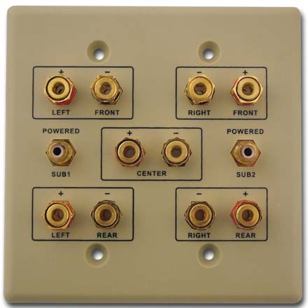 Choice Select Dual Gang 5.2 Home Theater Wall Plate, ivory CHO2003I