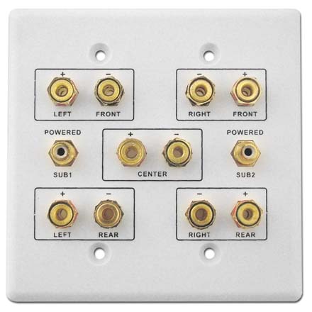 Choice Select Dual Gang 5.2 Home Theater Wall Plate, white CHO2003W