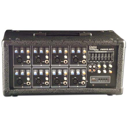 Choice Select Ultra PM-808 Powered 8 Channel Mixer Digital Delay 75W RMS CHO3073