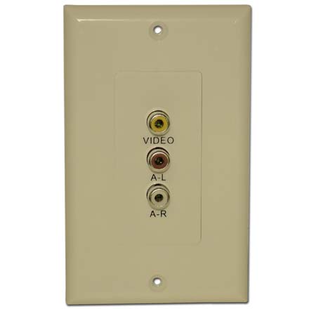 Choice Select Wall Plate with Composite Video and Analog Audio Balun, pair, ivory CHO4025I