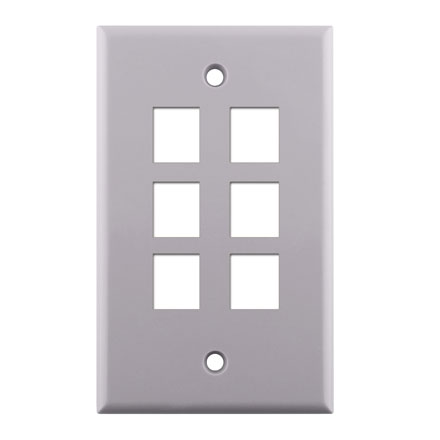 KEYSTONE WALL PLATE FOR 6 CON3006W