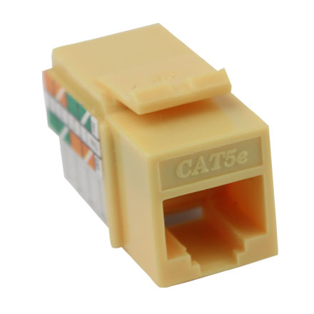 Construct Pro Keystone Cat5e Insert, RJ-45, Yellow