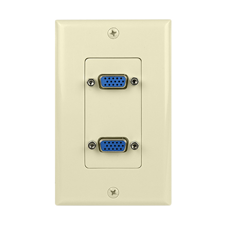 DUAL VGA WALL PLATE IVORY CON3081I