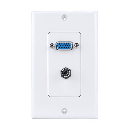 SINGLE VGA W/AUDIO PLATE WHITE CON3082W