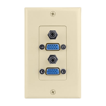 Ivory VGA Wall Plate w/ 3.5mm CON3083I