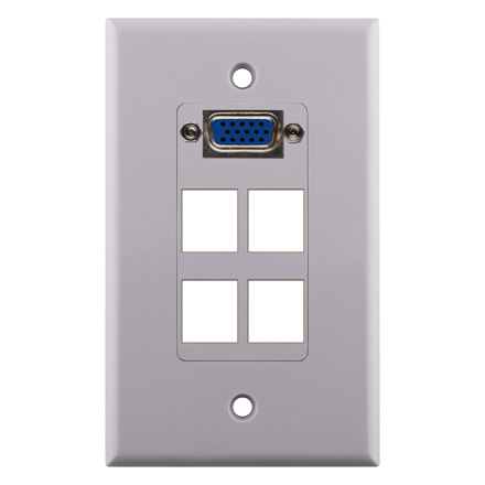 VGA + 4 ports DECORA PLATE CON3086W