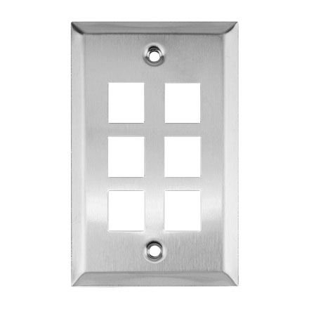 KEYSTONE WALL PLATE 6H/1G SS CON4006SS
