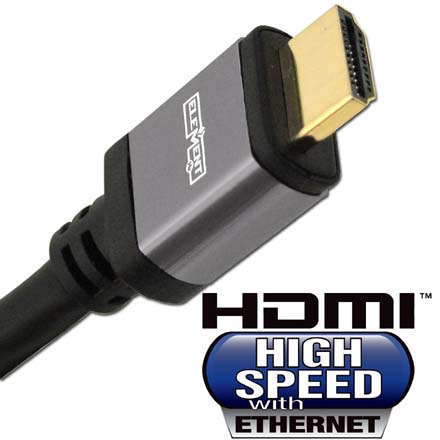 Elementhz 15 meter (49.2ft) HDMI Cable, Round Jacket, Gray End ELE5015M