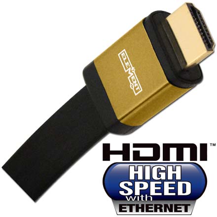 Elementhz .5 meter (1.64ft) HDMI Cable, Flat Jacket, Yellow End ELE6000M
