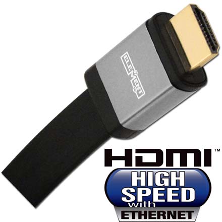 Elementhz 1 meter (3.28ft) HDMI Cable, Flat Jacket, Silver End ELE6001M
