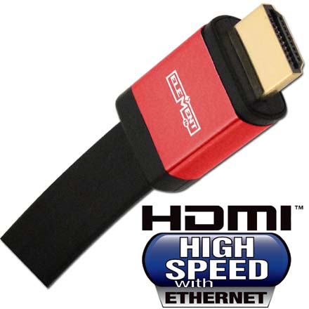 Elementhz 2 meter (6.56ft) HDMI Cable, Flat Jacket, Red End ELE6002M