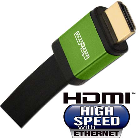 Elementhz 4 meter (13.12ft) HDMI Cable, Flat Jacket, Green End ELE6004M