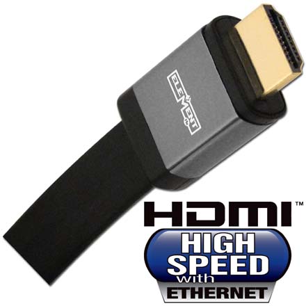 Elementhz 15 meter (49.2ft) HDMI Cable, Flat Jacket, Gray End ELE6015M