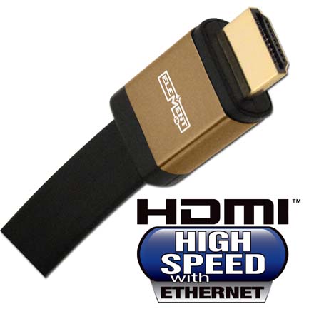 Elementhz 20 meter (65.6ft) HDMI Cable, Flat Jacket, Brown End ELE6020M