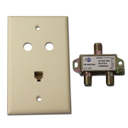 SDX100WP Ivory Plate with Diplexer &amp; Phone JVI6400