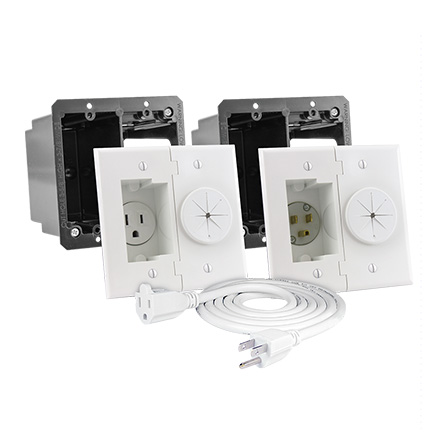 Midlite A2GESR-W Power+Port&amp;#0153; Kit with 6ft cord, white