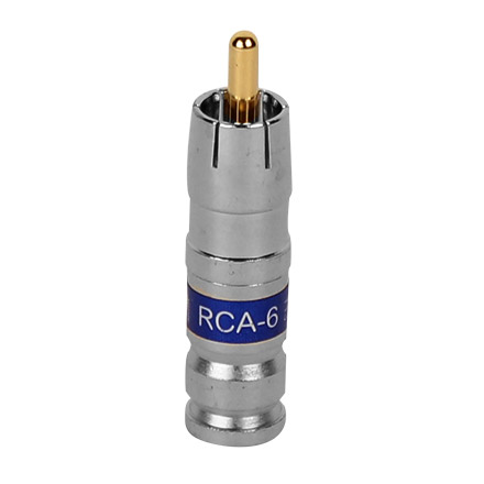Channel Master Model PCTRCA6  RG-6 RCA Fittings, Blue, qty 50 PCT1802