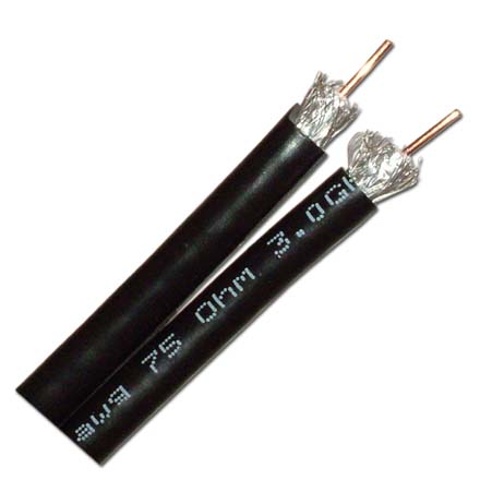 Pro Gear RG-6 Dual Coax, CCS,  Dish Approved, UL, 500ft, black PGW1001B