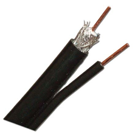 Pro Gear RG-6 Single w/Ground, CCS,  Dish Approved, UL, 1000ft, black PGW1003B