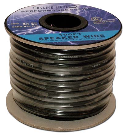 100ft 16 Gauge 4 Wire Speaker Cable, Paper Spool, CL2 UL, Blue SKL2102K