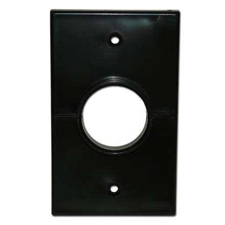 Skywalker Signature Series Split Single Gang Plate with 1.375in hole, black SKY05066BS