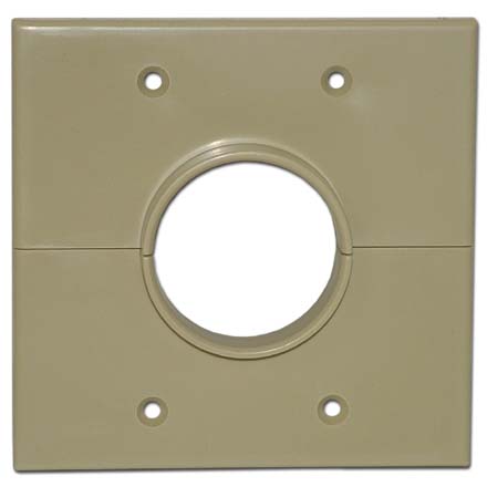 Skywalker Signature Series Split Dual Gang Wall Plate with 1.75 inch hole, ivory SKY05066ID