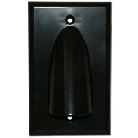 Skywalker Signature Series Single Gang Bundled Cable Wall Plate, Black SKY05087BS