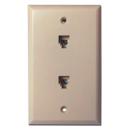 Skywalker Signature Series Flush Mount Wall Plate w/dual Phone Ivory SKY05088I