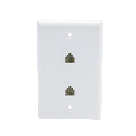 Skywalker Signature Series Flush Mount Wall Plate w/dual Phone White SKY05088W