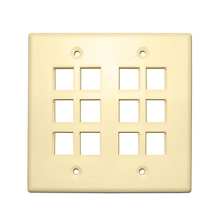 Skywalker Signature Series Keystone Wall Plate for 12 Jacks, Double Gang, Almond SKY052212A