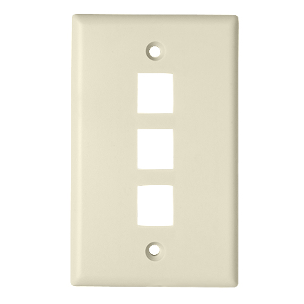 Skywalker Signature Series Keystone Wall Plate for 3 Jacks, Almond SKY05223A