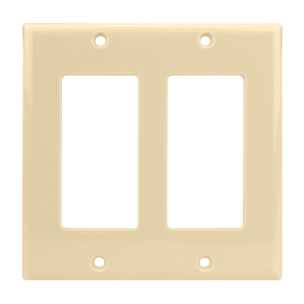 Model ADGWPIV Double Gang Keystone Decora Style Wall Plate, Ivory SKY07222I