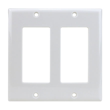 Model ADGWPW Double Gang Keystone Decora Style Wall Plate, White SKY07222W