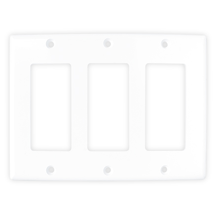 Model ATGWPW Triple Gang Keystone Decora Style Wall Plate, White SKY07223W