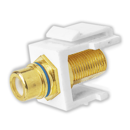 Skywalker Signature Series Keystone F Female to RCA Female Insert with Blue Band (White insert) SKY20208BW