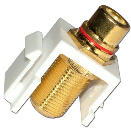 Skywalker Signature Series Keystone F Female to RCA Female Insert with Red Band (White insert) SKY20208RW