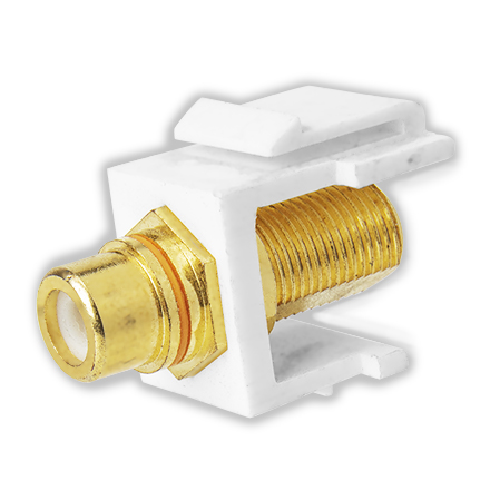 Skywalker Signature Series Keystone F Female to RCA Female Insert with Yellow Band (White insert) SKY20208YW