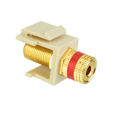 Skywalker Signature Series Keystone Audio Binding Post Insert with red band, Ivory SKY20209RI