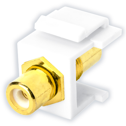 Skywalker Signature Series Keystone RCA Female to RCA Female with Yellow band, White SKY20210YW