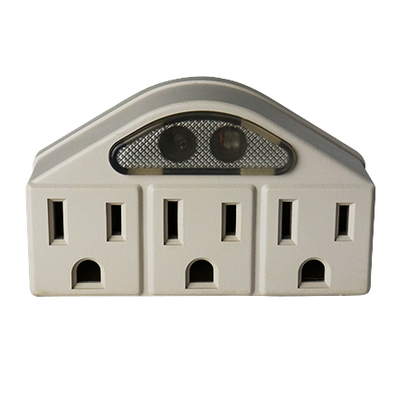 Skywalker Signature Series Polarized 3-Outlet AC Adapter with Night Light UL SKY24025