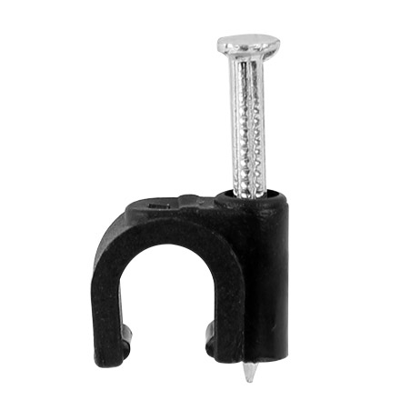 Skywalker Signature Series Single RG6 Cable Clip w/concrete nail, black, qty100 SKY32213