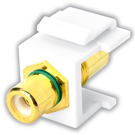 Skywalker Signature Series Keystone  RCA Female to RCA Female with Green band, White SKY20210GW