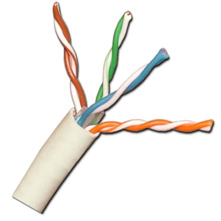Vertical Cable Cat-5e Plenum, 24awg Solid, 1000ft Pull box, White