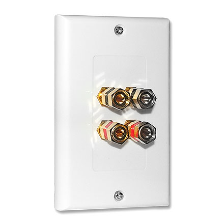 Choice Select Decora Wall Plate with 4 Binding Posts, white CHO2008W