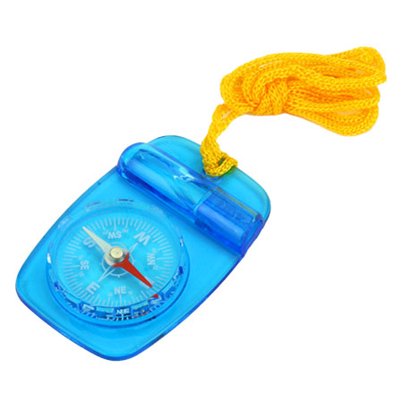 Skywalker Compass with Safety Whistle and Lanyard, Blue