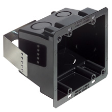 Arlington™ Double Gang Non-Metallic Box, 4 x 4in. (Black) ARLFSR404BL
