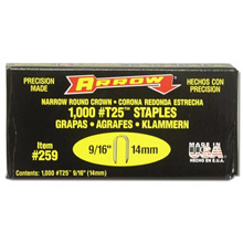 Arrow T-25 Staples 9/16in, qty1000 ARR916C