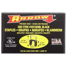 Arrow T-59 Insulated Staples, Black, 5/16in, qty300 ARRT59S